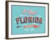 Vintage Greeting Card From Florida - Usa-MiloArt-Framed Art Print