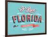 Vintage Greeting Card From Florida - Usa-MiloArt-Framed Premium Giclee Print