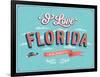 Vintage Greeting Card From Florida - Usa-MiloArt-Framed Premium Giclee Print