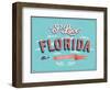 Vintage Greeting Card From Florida - Usa-MiloArt-Framed Art Print