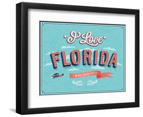 Vintage Greeting Card From Florida - Usa-MiloArt-Framed Art Print