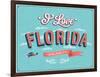 Vintage Greeting Card From Florida - Usa-MiloArt-Framed Art Print