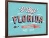 Vintage Greeting Card From Florida - Usa-MiloArt-Framed Art Print