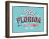 Vintage Greeting Card From Florida - Usa-MiloArt-Framed Art Print