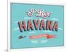 Vintage Greeting Card From Havana - Cuba-MiloArt-Framed Art Print