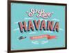 Vintage Greeting Card From Havana - Cuba-MiloArt-Framed Art Print
