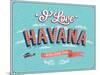 Vintage Greeting Card From Havana - Cuba-MiloArt-Mounted Art Print