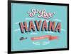 Vintage Greeting Card From Havana - Cuba-MiloArt-Framed Art Print