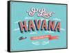 Vintage Greeting Card From Havana - Cuba-MiloArt-Framed Stretched Canvas