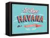 Vintage Greeting Card From Havana - Cuba-MiloArt-Framed Stretched Canvas