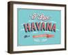 Vintage Greeting Card From Havana - Cuba-MiloArt-Framed Art Print