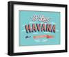 Vintage Greeting Card From Havana - Cuba-MiloArt-Framed Art Print