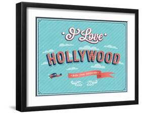 Vintage Greeting Card From Hollywood - California-MiloArt-Framed Art Print