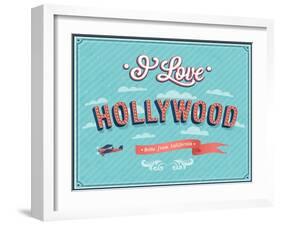 Vintage Greeting Card From Hollywood - California-MiloArt-Framed Art Print