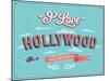 Vintage Greeting Card From Hollywood - California-MiloArt-Mounted Art Print