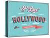 Vintage Greeting Card From Hollywood - California-MiloArt-Stretched Canvas