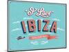 Vintage Greeting Card From Ibiza - Spain-MiloArt-Mounted Art Print