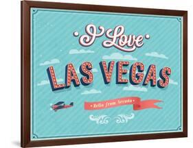 Vintage Greeting Card From Las Vegas - Nevada-MiloArt-Framed Art Print