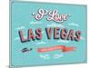 Vintage Greeting Card From Las Vegas - Nevada-MiloArt-Mounted Art Print