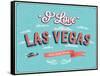 Vintage Greeting Card From Las Vegas - Nevada-MiloArt-Framed Stretched Canvas