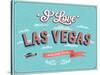 Vintage Greeting Card From Las Vegas - Nevada-MiloArt-Stretched Canvas