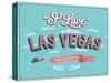 Vintage Greeting Card From Las Vegas - Nevada-MiloArt-Stretched Canvas