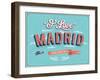 Vintage Greeting Card From Madrid - Spain-MiloArt-Framed Art Print