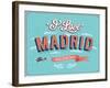 Vintage Greeting Card From Madrid - Spain-MiloArt-Framed Art Print