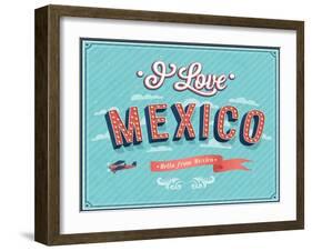 Vintage Greeting Card From Mexico - Mexico-MiloArt-Framed Art Print