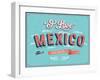 Vintage Greeting Card From Mexico - Mexico-MiloArt-Framed Art Print