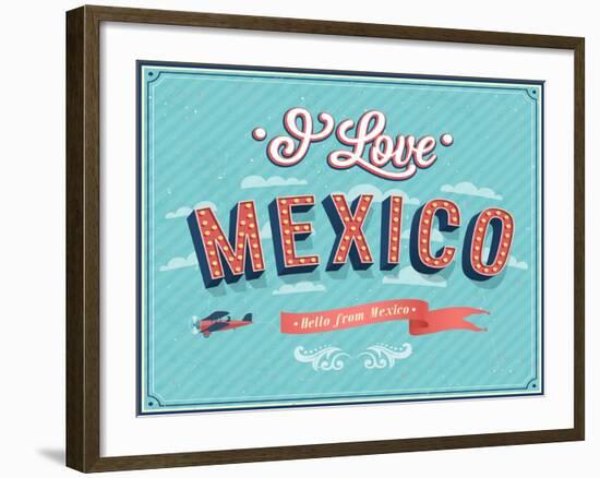 Vintage Greeting Card From Mexico - Mexico-MiloArt-Framed Art Print