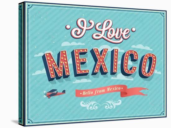 Vintage Greeting Card From Mexico - Mexico-MiloArt-Stretched Canvas