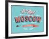 Vintage Greeting Card From Moscow - Russia-MiloArt-Framed Art Print