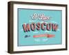 Vintage Greeting Card From Moscow - Russia-MiloArt-Framed Art Print