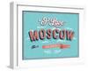 Vintage Greeting Card From Moscow - Russia-MiloArt-Framed Art Print