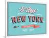 Vintage Greeting Card From New York - Usa-MiloArt-Framed Art Print