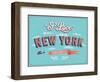 Vintage Greeting Card From New York - Usa-MiloArt-Framed Art Print