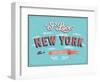 Vintage Greeting Card From New York - Usa-MiloArt-Framed Art Print