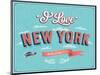 Vintage Greeting Card From New York - Usa-MiloArt-Mounted Art Print