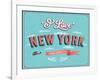 Vintage Greeting Card From New York - Usa-MiloArt-Framed Art Print