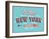 Vintage Greeting Card From New York - Usa-MiloArt-Framed Art Print