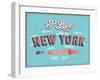 Vintage Greeting Card From New York - Usa-MiloArt-Framed Art Print