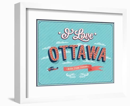 Vintage Greeting Card From Ottawa - Canada-MiloArt-Framed Art Print