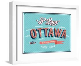 Vintage Greeting Card From Ottawa - Canada-MiloArt-Framed Art Print