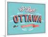 Vintage Greeting Card From Ottawa - Canada-MiloArt-Framed Art Print