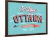 Vintage Greeting Card From Ottawa - Canada-MiloArt-Framed Art Print