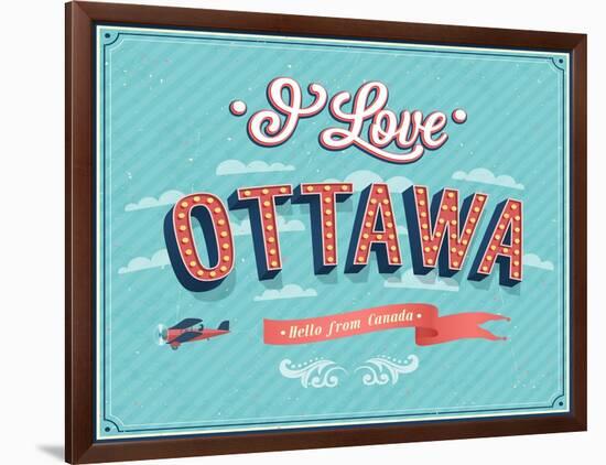 Vintage Greeting Card From Ottawa - Canada-MiloArt-Framed Art Print