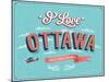 Vintage Greeting Card From Ottawa - Canada-MiloArt-Mounted Art Print