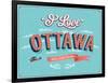 Vintage Greeting Card From Ottawa - Canada-MiloArt-Framed Art Print