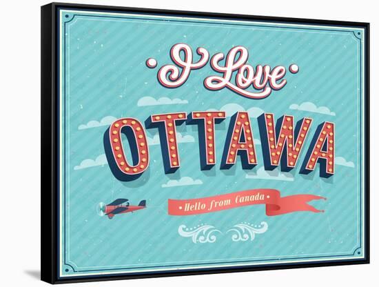 Vintage Greeting Card From Ottawa - Canada-MiloArt-Framed Stretched Canvas